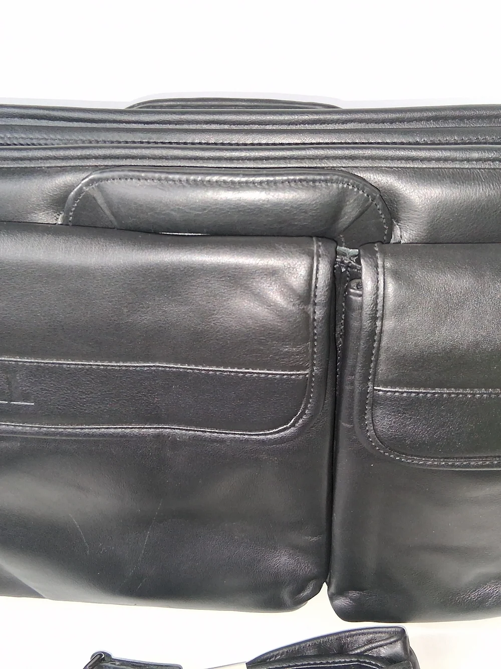 Vintage Dell Black Leather Laptop Messenger Bag